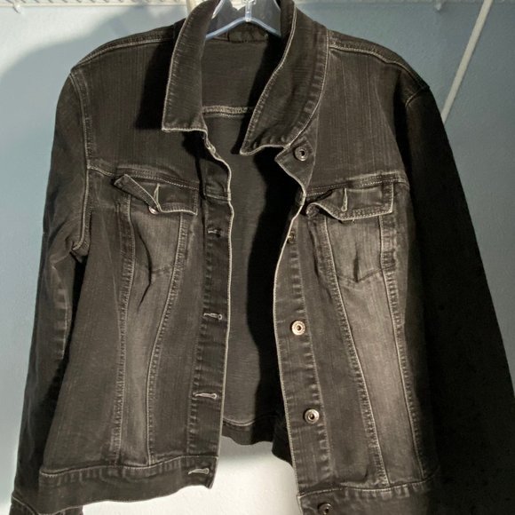 New York & Co Denim Jacket Black Women's XL Streetwear Jean Jacket - Picture 1 of 4